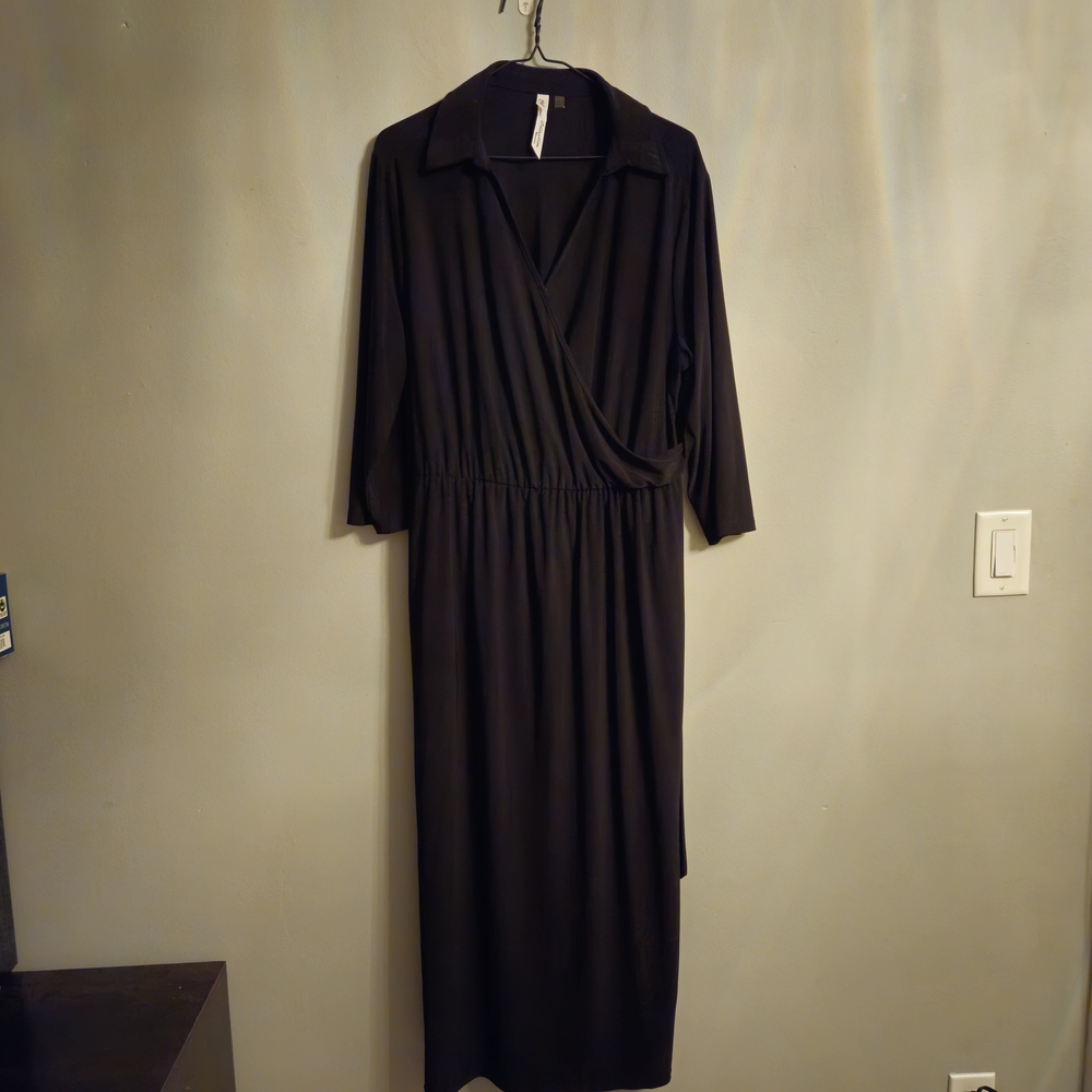 NY Collection Black Long Sleeve Dress